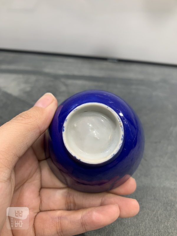 清晚期蓝釉小杯 - 图6